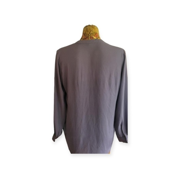 RO & DE top gray long sleeve blouse Medium - Picture 5 of 8